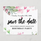 Haushalt, hübscher Geburtstag Save the Date (Vorne/Hinten)