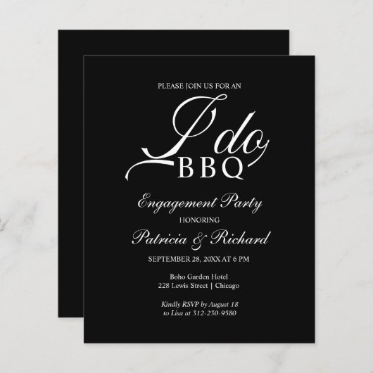 Haushalt I GRILLEN Engagement Partei Einladungen (Vorne/Hinten)
