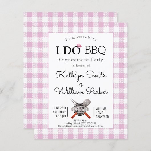 HAUSHALT I TUN Verlobung Rosa Karierte GRILLEN Ein (Vorne/Hinten)