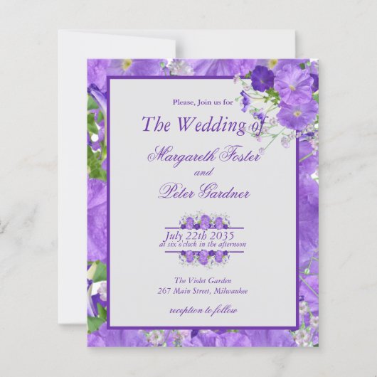 Haushalt in einer Blume und Lila Rahmen (Vorderseite)