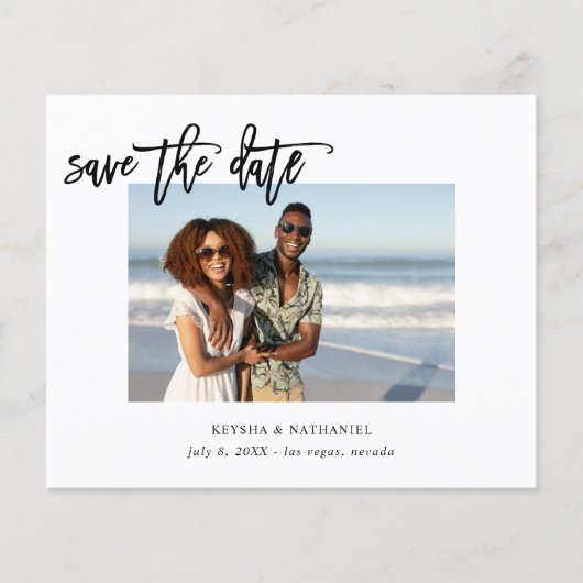 Haushalt Kalligrafie Uno Foto Save the Date (Vorderseite)