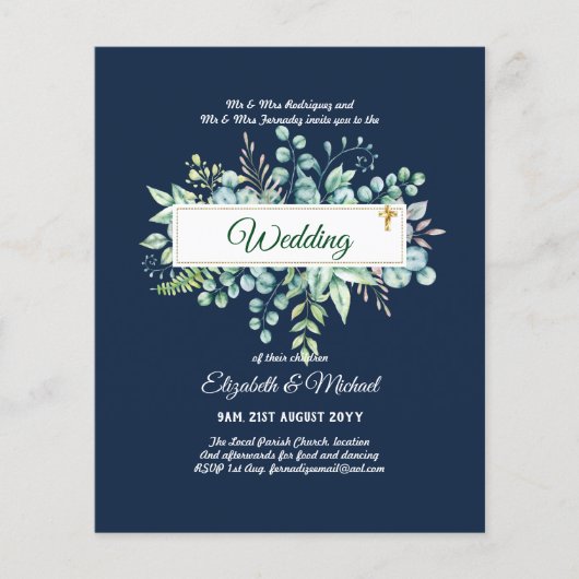 Haushalt KATHOLIC Christlich WEDDING Greenery bitt (Vorderseite)