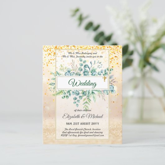 Haushalt KATHOLIC Christlich WEDDING Greenery bitt (Stehend Vorderseite)