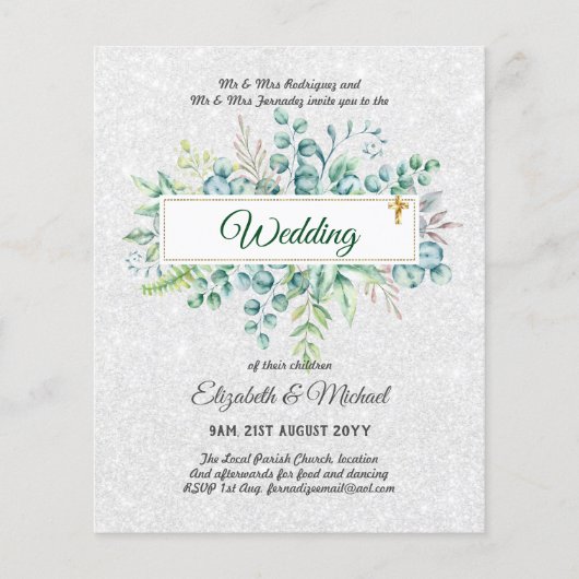 Haushalt KATHOLIC Christlich WEDDING Greenery bitt (Vorderseite)