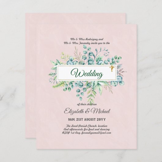 Haushalt KATHOLIC Christlich WEDDING Greenery bitt (Vorne/Hinten)