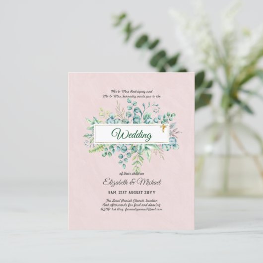 Haushalt KATHOLIC Christlich WEDDING Greenery bitt (Stehend Vorderseite)