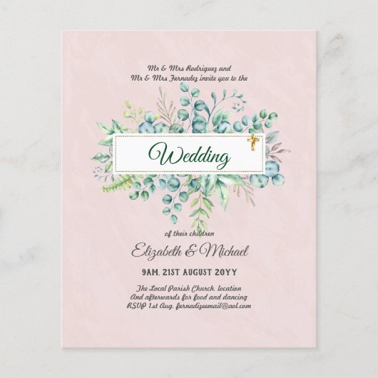 Haushalt KATHOLIC Christlich WEDDING Greenery bitt (Vorderseite)