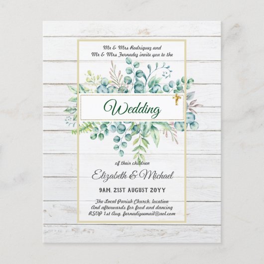 Haushalt KATHOLIC Christlich WEDDING Greenery bitt (Vorderseite)