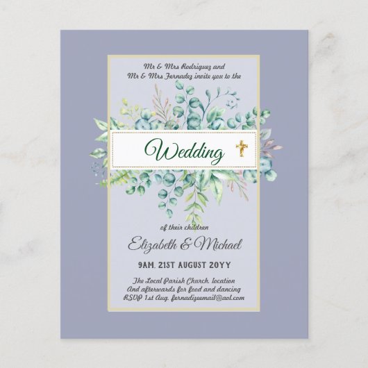 Haushalt KATHOLIC Christlich WEDDING Greenery bitt (Vorderseite)