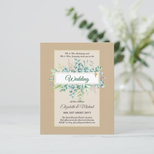 Haushalt KATHOLIC Christlich WEDDING Greenery bitt (Stehend Vorderseite)