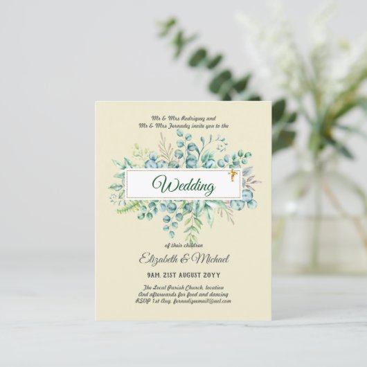 Haushalt KATHOLIC Christlich WEDDING Greenery bitt (Stehend Vorderseite)