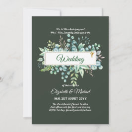 Haushalt KATHOLIC Christlich WEDDING Greenery bitt Einladung