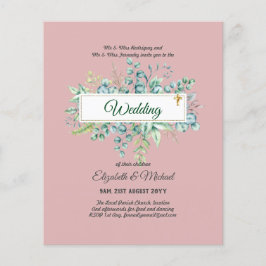 Haushalt KATHOLIC Christlich WEDDING Greenery bitt Flyer