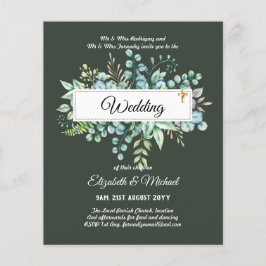 Haushalt KATHOLIC Christlich WEDDING Greenery bitt Flyer