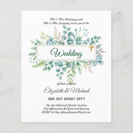 Haushalt KATHOLIC Christlich WEDDING Greenery bitt Flyer