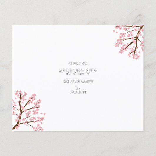 Haushalt Kirschblüten Sakura Baum Wir haben bewegt (Rückseite)