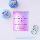 Haushalt Lila 2023 Glitzer der Graduierungspartei Flyer (Einzeln)