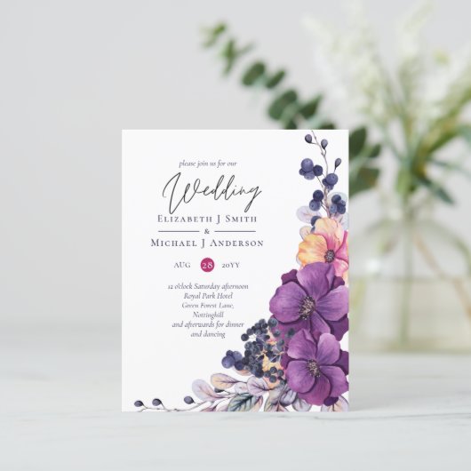 HAUSHALT Lila Dynastie Dunkle Floral Wedites Einla (Stehend Vorderseite)