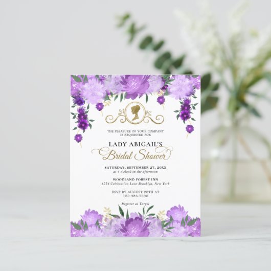 HAUSHALT Lila, florales Viktorianisches Brautparty (Stehend Vorderseite)