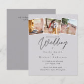 HAUSHALT Lila-gelb-graue Farben Einladung Hochzeit (Vorne/Hinten)