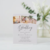 HAUSHALT Lila-gelb-graue Farben Einladung Hochzeit (Stehend Vorderseite)