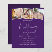 HAUSHALT Lila-gelb-graue Farben Einladung Hochzeit (Vorne/Hinten)