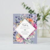 HAUSHALT Lila orangefarbene Hochzeitseinladungen (Stehend Vorderseite)