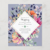 HAUSHALT Lila orangefarbene Hochzeitseinladungen (Vorderseite)