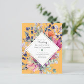 HAUSHALT Lila orangefarbene Hochzeitseinladungen (Stehend Vorderseite)