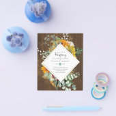 HAUSHALT Lila orangefarbene Hochzeitseinladungen Flyer (Einzeln)