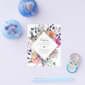 HAUSHALT Lila orangefarbene Hochzeitseinladungen Flyer (Einzeln)