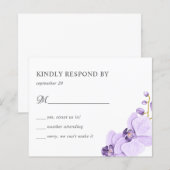 HAUSHALT Lila orchid chic Botanische Hochzeit RSVP (Vorne/Hinten)