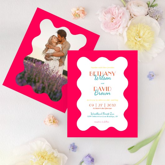 HAUSHALT Magenta Aquamarin Wave Foto Wedding