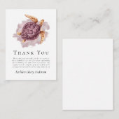 HAUSHALT Meeresschildkröten Beileid Begräbnis Dank Mitteilungskarte (Vorne/Hinten)