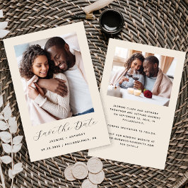 Haushalt Minimalistisch 2-Foto Beige Save the Date