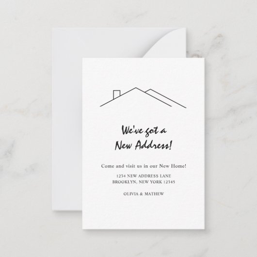 HAUSHALT Minimalistisch Wir haben eine neue Adress Mitteilungskarte (Vorderseite)