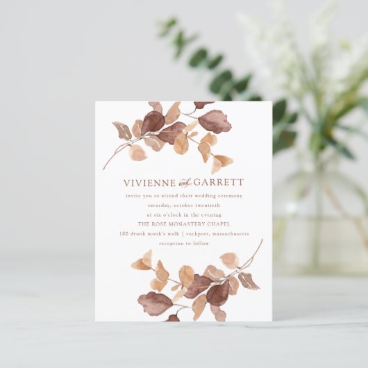 HAUSHALT Minimalistische Herbstlaub zum Hochzeitsf (Stehend Vorderseite)