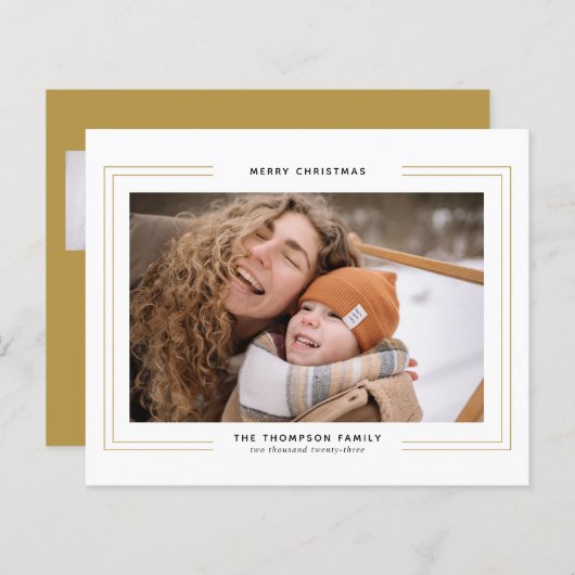 HAUSHALT Minimalistisches Gold-Square-Grenz-FotoCo (Vorne/Hinten)