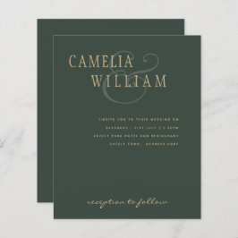 HAUSHALT Modern Wedding Moss Green Gold Einladung