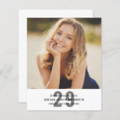 HAUSHALT Moderne 2023 Foto Grad Silber Einladung (Vorne/Hinten)