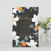 HAUSHALT Moderne Blätter Hochzeit Einladung A9 (Stehend Vorderseite)