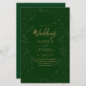 HAUSHALT Moderne Blätter Hochzeit Einladung A9 (Vorne/Hinten)