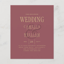 HAUSHALT Moderne Dusty Rose Pink Gold Hochzeit Ein Flyer