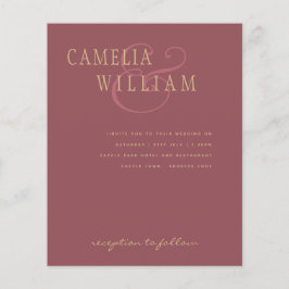 HAUSHALT Moderne Hochzeit Dusty Rose Pink Gold Ein Flyer