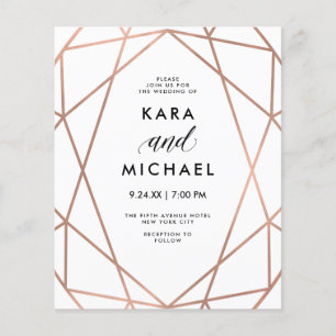 HAUSHALT Moderne Imitate Rose Gold Hochzeit Einlad