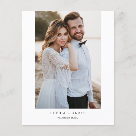 HAUSHALT Moderne Minimalistische Hochzeitseinladun (Rückseite)