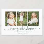 HAUSHALT Moderne Typografie Grünes Weihnachtsfest (Vorderseite)