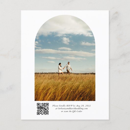 HAUSHALT Modernes 2-Arch-Foto QR-Code Hochzeit (Rückseite)