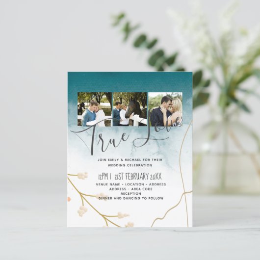 HAUSHALT Modernes, Abstraktes Aquamarines Gold-Hoc (Stehend Vorderseite)