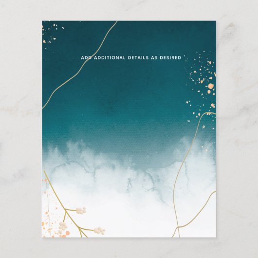 HAUSHALT Modernes, Abstraktes Aquamarines Gold-Hoc (Rückseite)